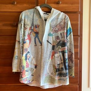 Casual cardigan size small with beautiful artwork by Inoah